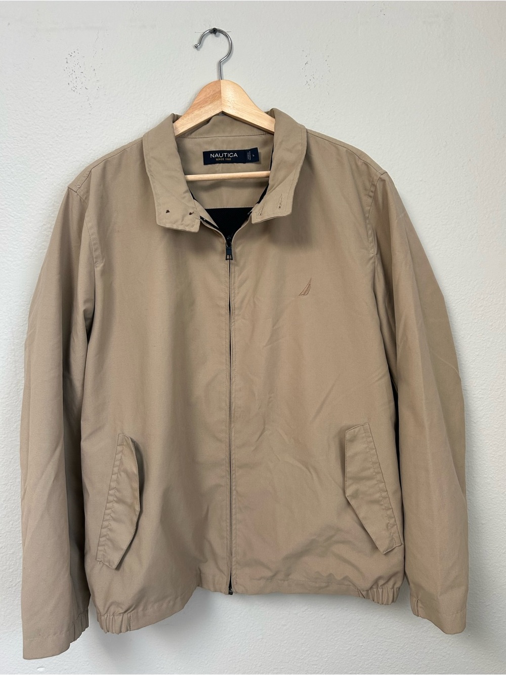 Nautica Men's Tan Lightweight Zip Shirt Jacket